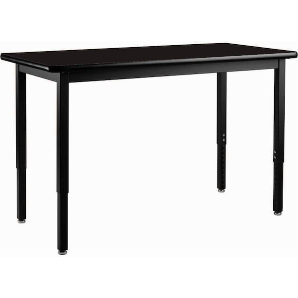 Interion By Global Industrial Utility Table, 30 in W, 48 in L, 22-1/4 to 37-1/4 in H 695747BK - main